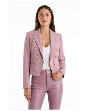 The Noli Shop Gabrielle Double Breasted Blazer - Pink