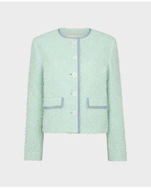 Really Wild Clothing Charlotte Cotton Blend Braided Boucle Jacket - Green