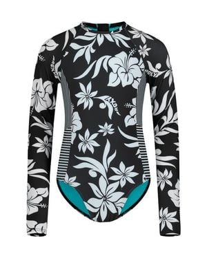 Roxy Kids' Floral Long Sleeve One-Piece Swimsuit - Multicolor