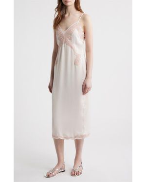 Rag & Bone Ann Embroidery Detail Midi Slipdress - Pink
