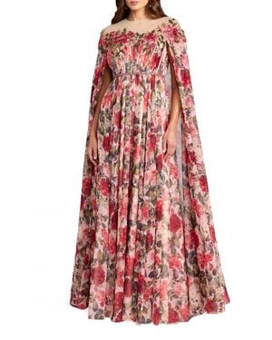 sachin and babi light blue dress Chiffon Pleated Cape Sleeve Maxi Dress – JardinVue main image 1