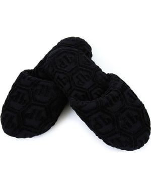 Philipp Plein Puffy Slippers Hexagon - Black