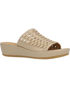 L'amour Des Pieds Cyra Platform Wedge Slide Sandal - Natural
