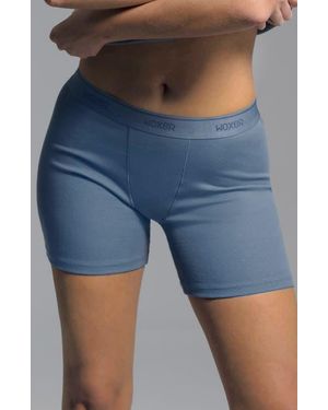 OXER Baller Pima Cotton Blend Rib Boxer Briefs - Blue