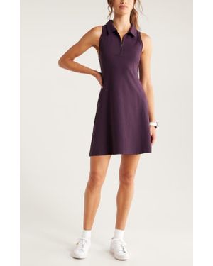Zella Sport Sleeveless Polo Dress in Black Lyst