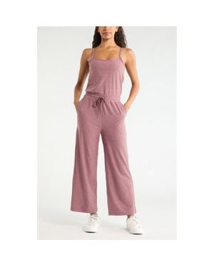 Zella Restore Soft Wide Leg Jumpsuit - Red