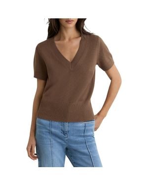 Reiss Valerie Cotton & Wool Sweater - Brown