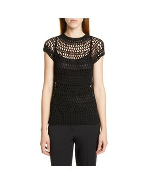 Theory Tissa Crochet Top - Black
