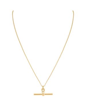 Astrid & Miyu Pav Twist Bar Pendant Necklace - Metallic