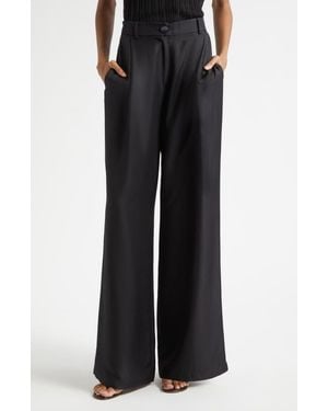 Toccin Solara Pleat Front Wide Leg Pants - Black