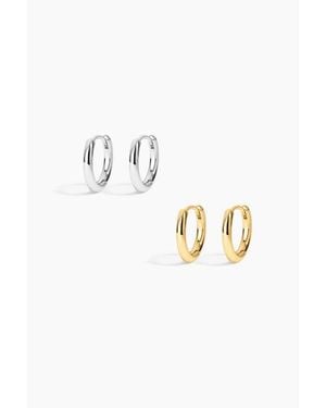 Electric Picks Tiny Hoops Set Of 2 - Metallic