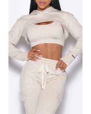 Bombshell Sportswear Sweat Bolero Hoodie - White