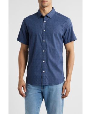 Fair Harbor Windward Performance Short Sleeve Button-Up Shirt - Blue
