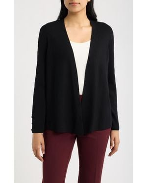 Anne Klein Side Slit Cardigan - Black