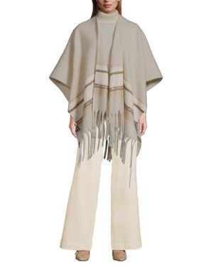 Lands' End Brushed Boucle Ruana - Natural