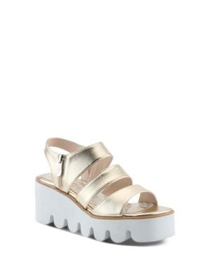 AZURA BY SPRING STEP Corrigate Platform Sandal - White