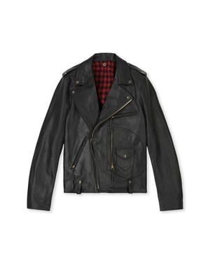 Fortela Biker Leather Jacket - Black