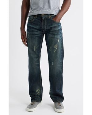 Level 7 Relaxed Straight Leg Jeans - Blue