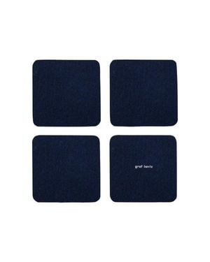 Graf & Lantz Bierfilzl Merino Wool Square Coaster Solid 4 Pack - Blue
