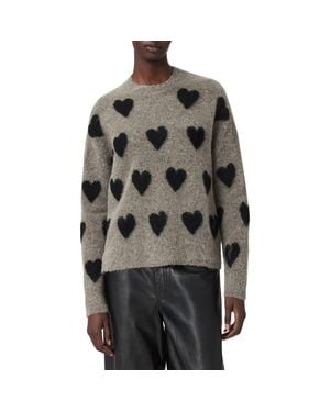 AllSaints Amora Jacquard Alpaca & Wool Blend Sweater - Gray