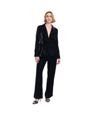 Elle Collection Velvet Suit Pants Wide-Leg Pants - Black