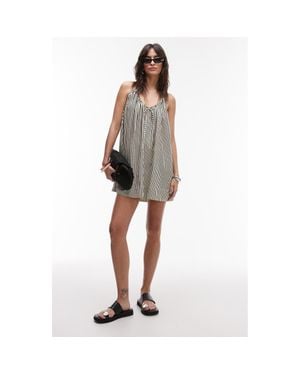 TOPSHOP Stripe Trapeze Halter Minidress - Multicolor