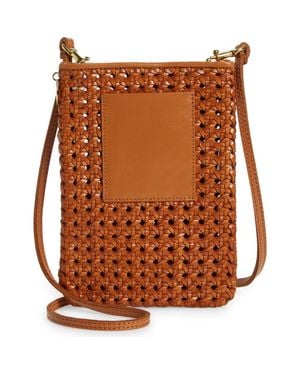 Clare V. Woven Leather Shoulder Bag - Brown