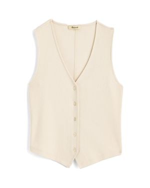 Madewell Rib V-Neck Vest - Natural