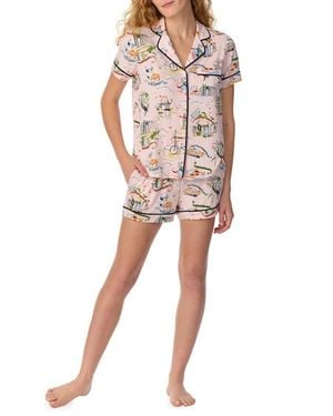 Kate Spade Print Short Sleeve Pajamas - Pink