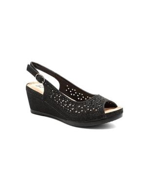 Lady Couture Anita, Slingback Wedge - Black