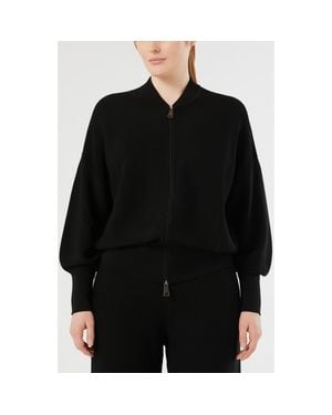 Marina Rinaldi Rafia Bomber Jacket - Black