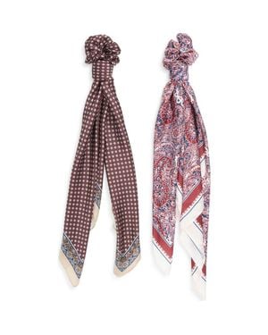 Treasure & Bond 4-Piece Scrunchie & Square Scarf Set - Purple