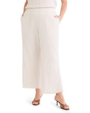 NIC+ZOE Pinstripe Cotton Blend Wide Leg Pants - Multicolor