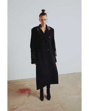 Pcfg Wool & Cashmere Blend Your *Itch Oversized Long Overcoat - Black