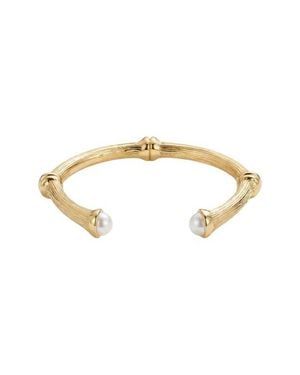 Argento Vivo Faux Pearl Bamboo Cuff Bracelet - Metallic
