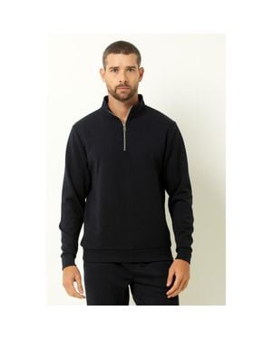 Single Stitch Classic 1/4 Zip Sweatshirt - Black