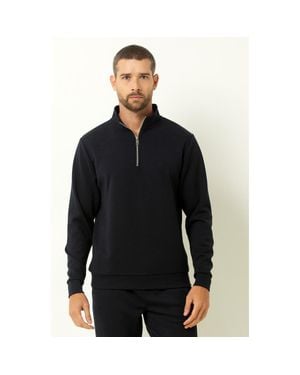 Single Stitch Classic 1/4 Zip Sweatshirt - Black