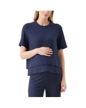 Ripe Maternity Mike Rib Nursing Top - Blue