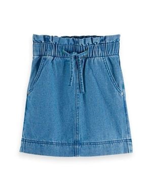 Scotch & Soda Kids' Paperbag Waist Denim Skirt - Blue