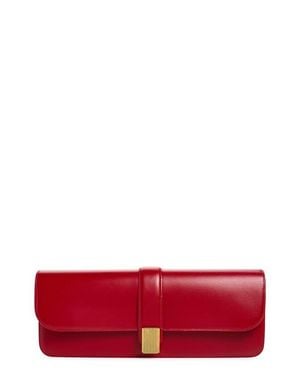KHAITE Blake Leather East/West Clutch - Red