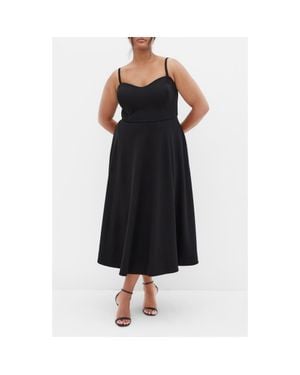 City Chic Bailee Sweetheart Neck Midi Dress - Black