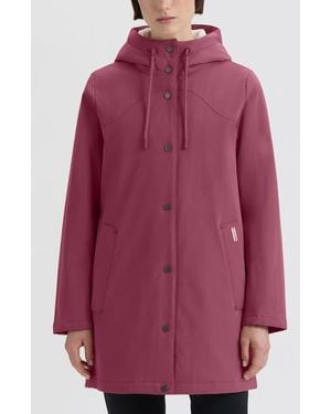 HUNTER Billie Hooded Raincoat - Red