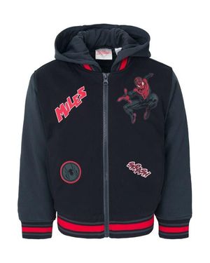 Marvel Spider- Varsity Hooded Bomber Jacket - Blue