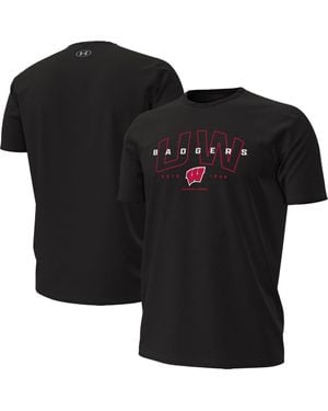 Under Armour Wisconsin Badgers Overlay Performance T-Shirt - Black