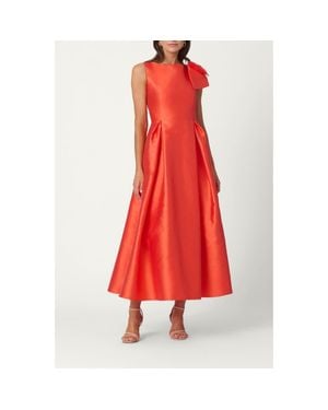 Shoshanna Midnight Pebbled Mikado Eleanor Dress - Red