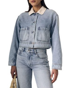 Le Jean Cora Crop Denim Jacket - Blue