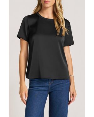 Matty M Clove Satin T-Shirt - Black