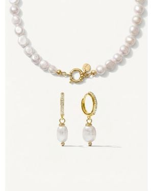 Joey Baby Pete Strand Necklace & Layla Drop Earring Gift Set - Natural