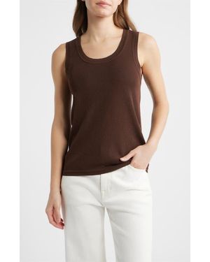 Anne Klein Scoop Neck Tank - Brown
