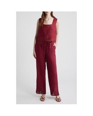 Rails Akira Embroidered Sleeveless Linen Top